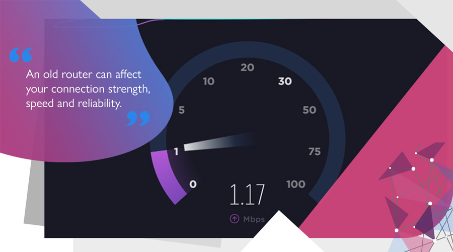 Speed test showing slow download speeds caused by poor Wi-Fi range and connectivity