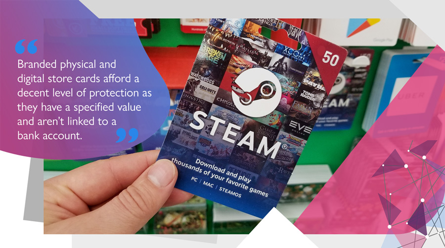 Steam gift voucher used to buy online games